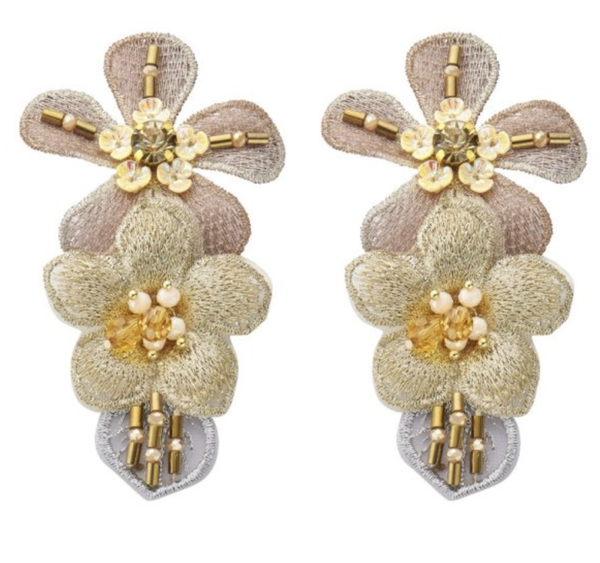 Biba oorbellen goud/beige/brons