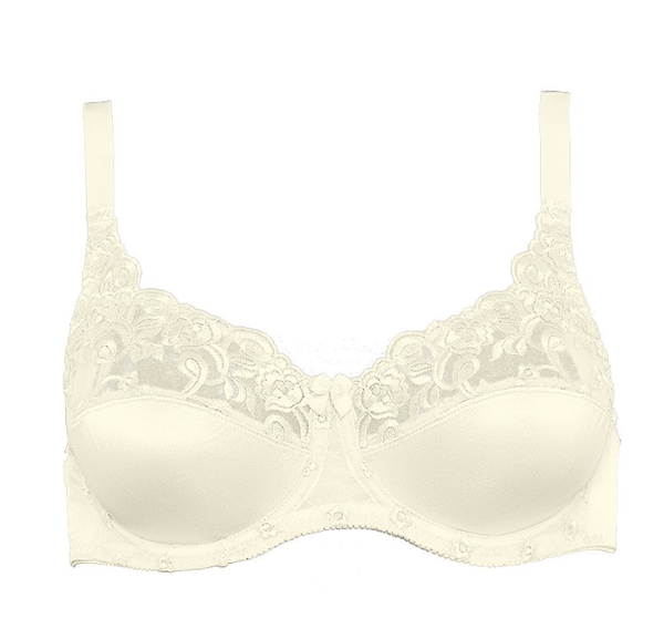 Naturana glimmende beugel BH met kant maat 90C champagner