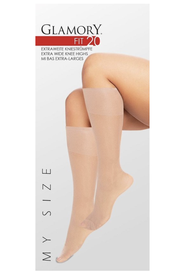 Glamory extra wijde panty 50 den kniekousjes one size make-up