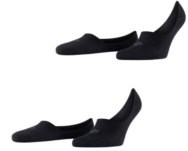 2 paar invisible sneakersokken/footies van Burlington maat 43/44 zwart