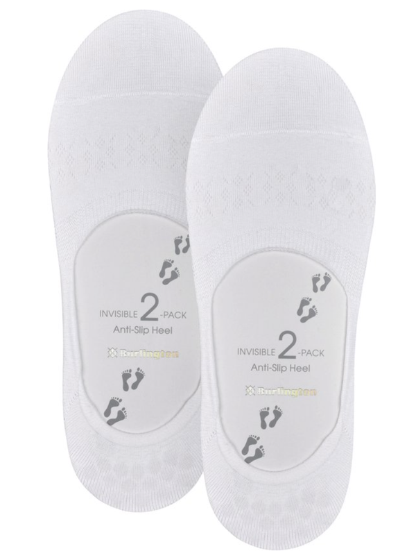 Burlington 2 paar invisible sneaker sokken/footies maat 39/40 wit