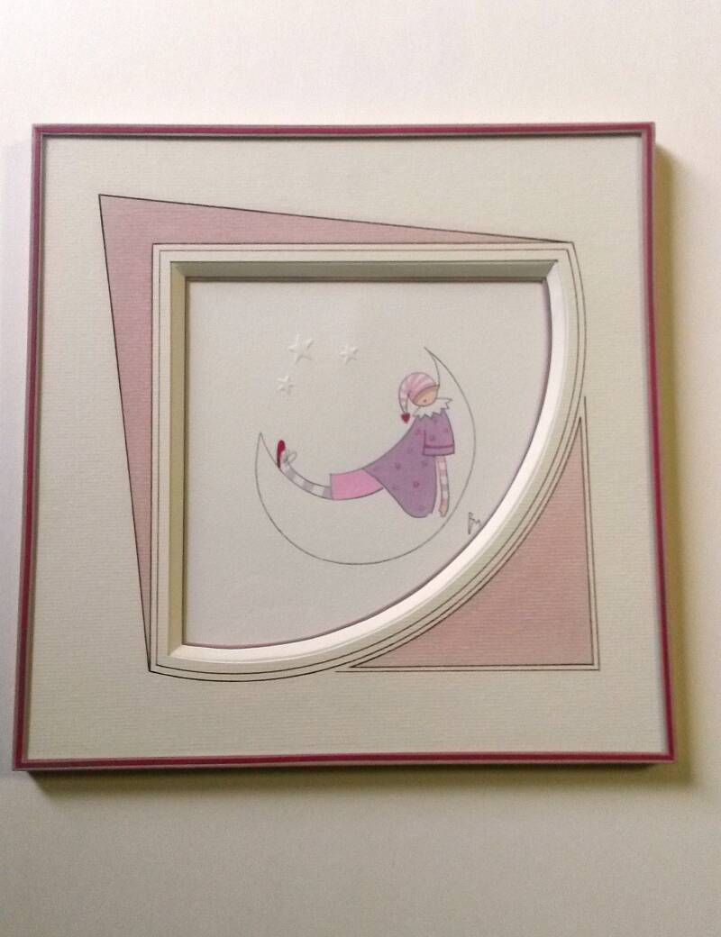 aquerelle,pastel,dessin, lavis contemporain, biseau 45° biseau en forme , verre 