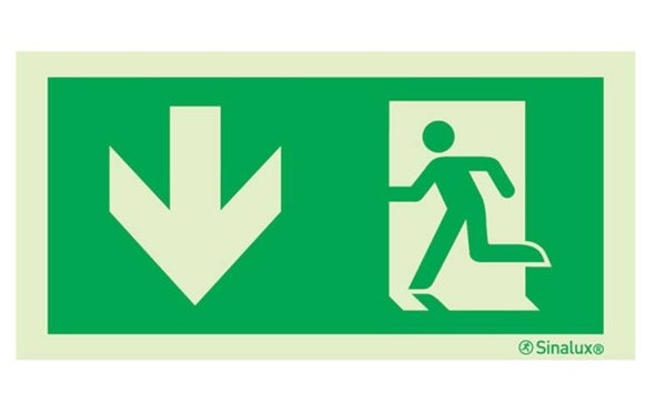 Pictogramme Sortie Secours Flèche Bas