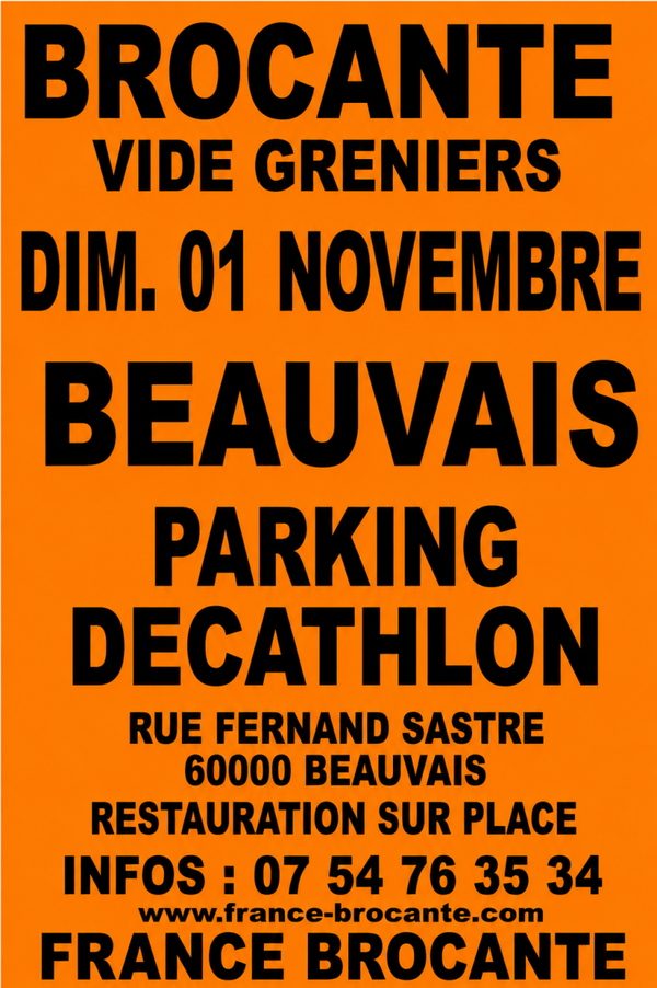 BROCANTE DE BEAUVAIS  - Parking  DECATHLON - 01/11/2026
