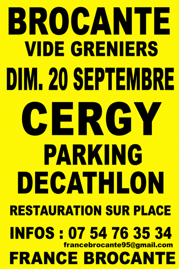 BROCANTE DE CERGY  - Parking  DECATHLON - 20/09/2026