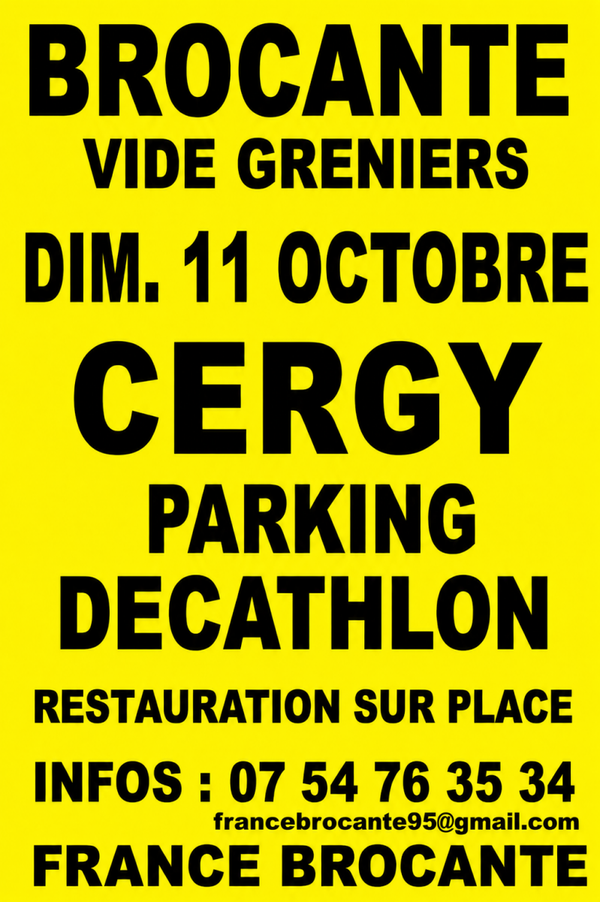 BROCANTE DE CERGY  - Parking  DECATHLON - 11/10/2026