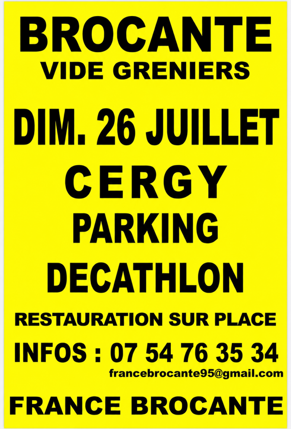 BROCANTE DE CERGY  - Parking  DECATHLON - 26/07/2026