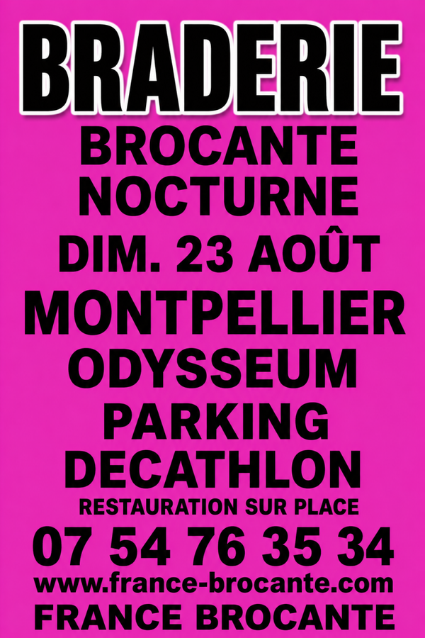 BRADERIE   - Parking  DECATHLON Odysseum - 23/08/2026