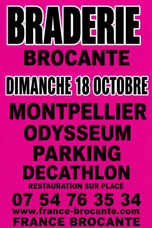 BRADERIE   - Parking  DECATHLON Odysseum - 18/10/2026