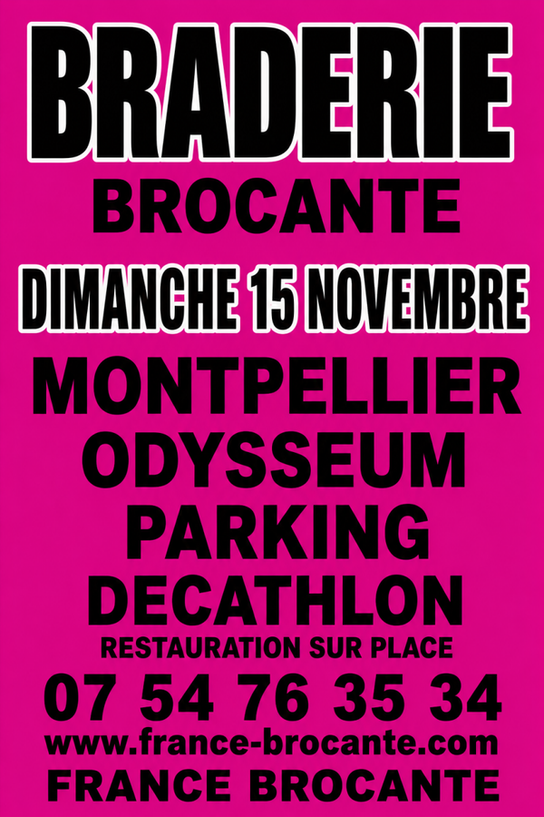 BRADERIE   - Parking  DECATHLON Odysseum - 15/11/2026