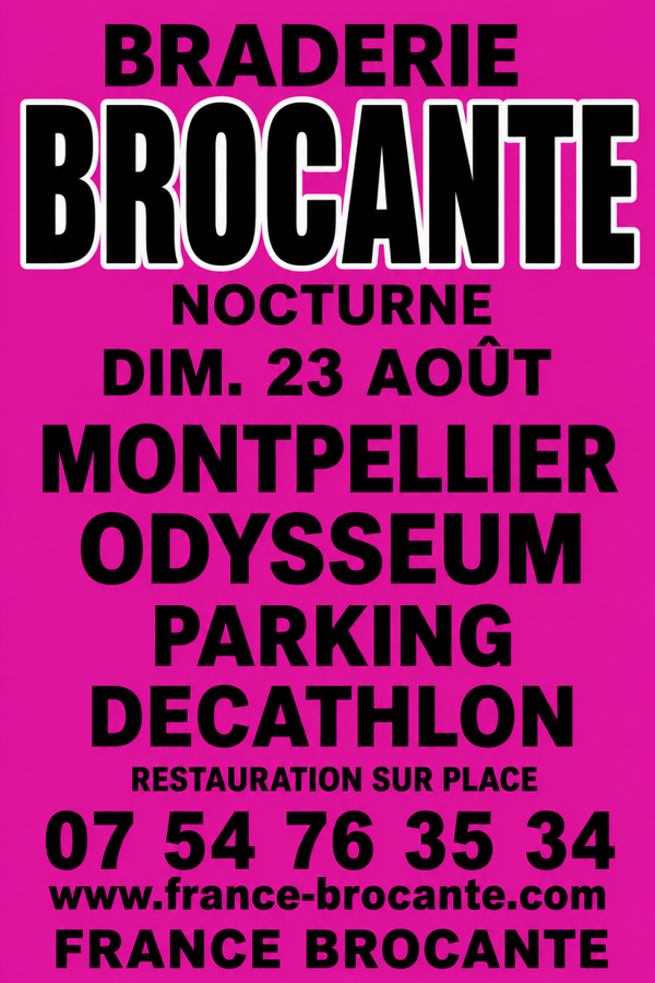 BROCANTE Nocturne  - Parking  DECATHLON Odysseum - 23/08/2026