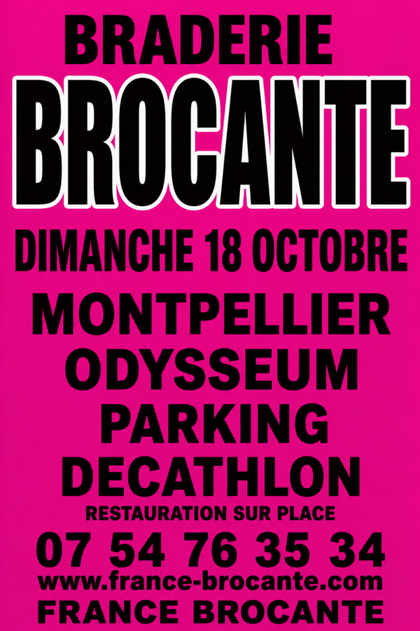 BROCANTE  - Parking  DECATHLON Odysseum - 18/10/2026