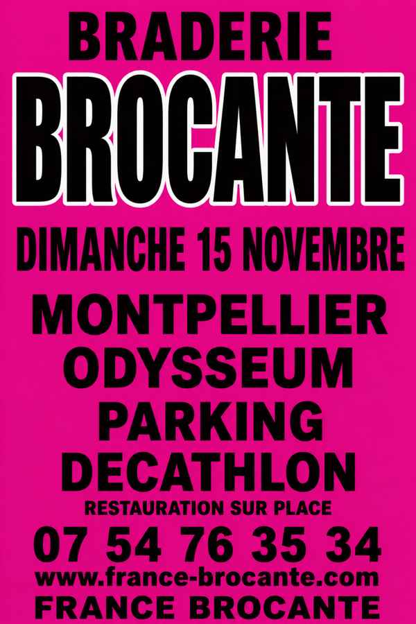 BROCANTE  - Parking  DECATHLON Odysseum - 15/11/2026