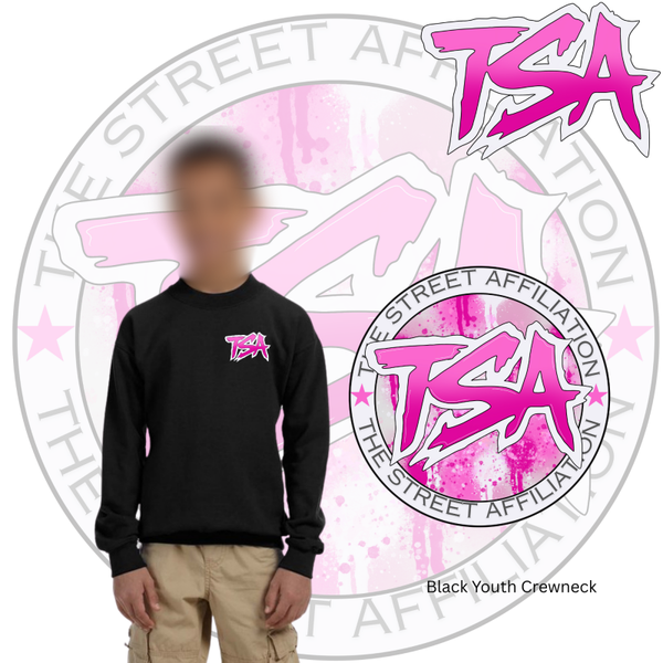 Pink Logo Youth Crewneck