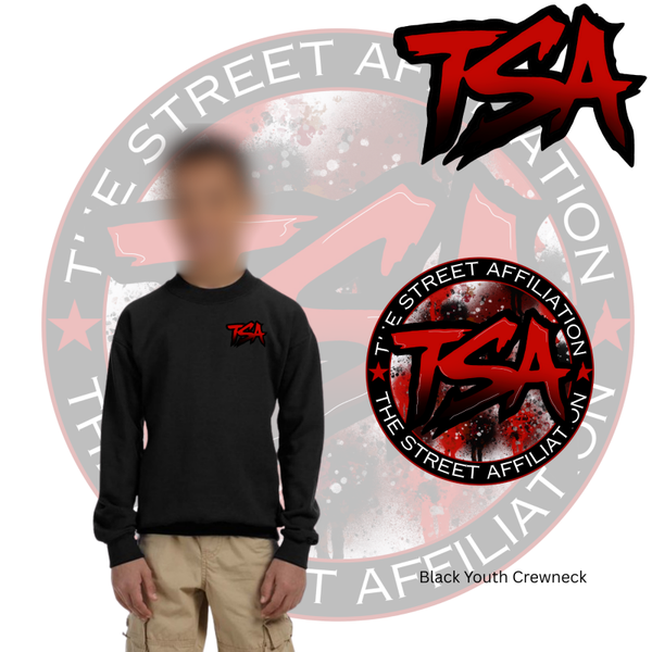 Black & Red Logo Youth Crewneck