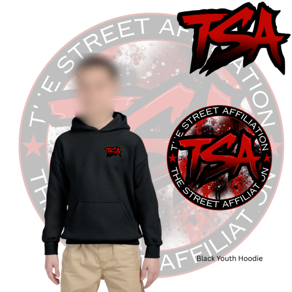 Black & Red Logo Youth Hoodie