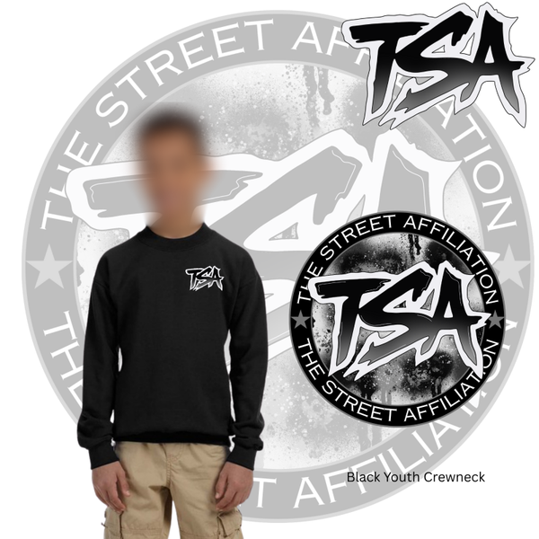 Black & Grey Logo Youth Crewneck