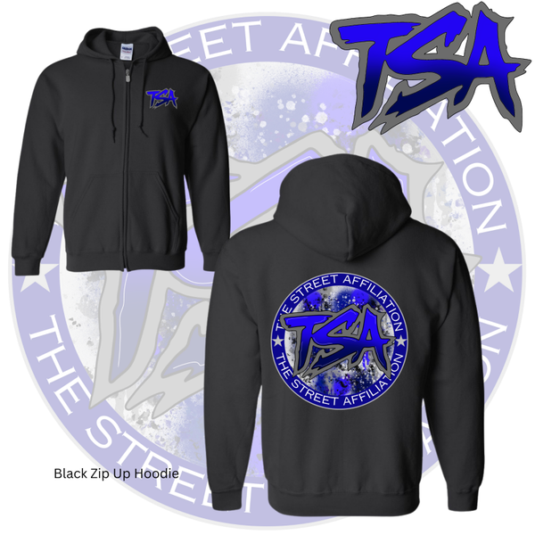 Blue & Grey Zip Up Hoodie