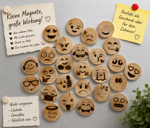 Kühlschrank Magneten Smiley Holz