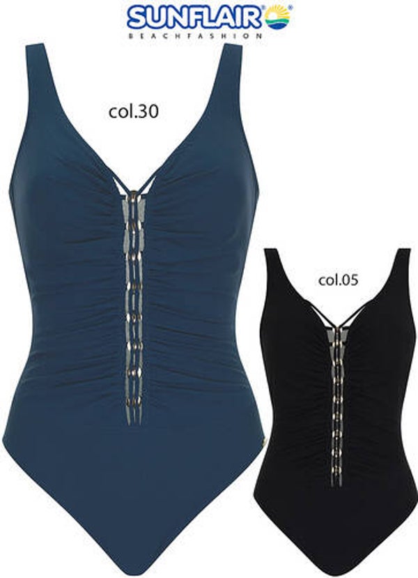 SUNFLAIR DONKERBLAUW EFFEN BADPAK STERK CORRIGEREND