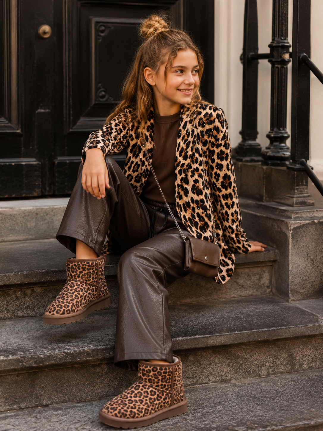 Blazer panter met glitter steentjes