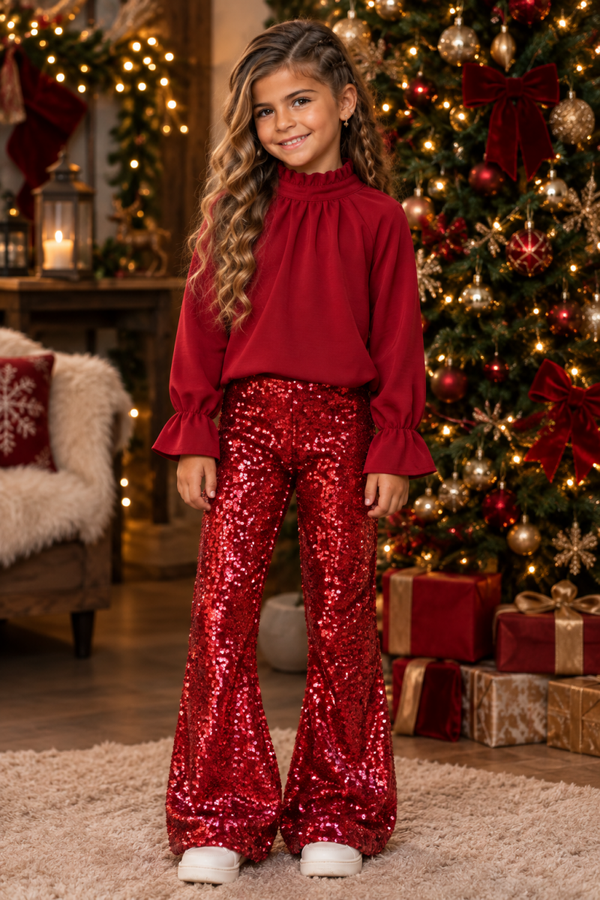 2 delige set flair met glitter en blousje rood