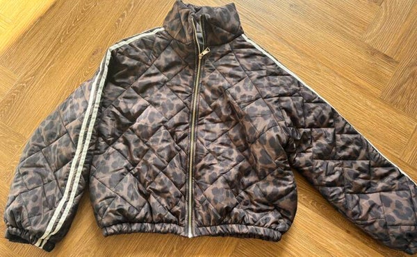 Panter jas tussen jas met strepen wit dames maat one size
