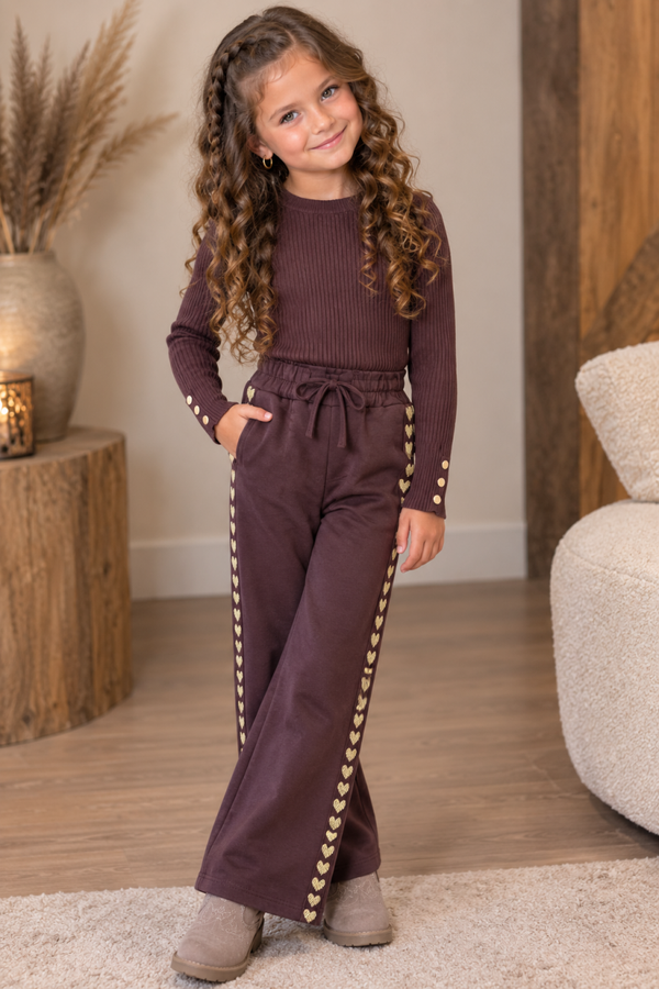 Hartjes broek Golden hearts bruin