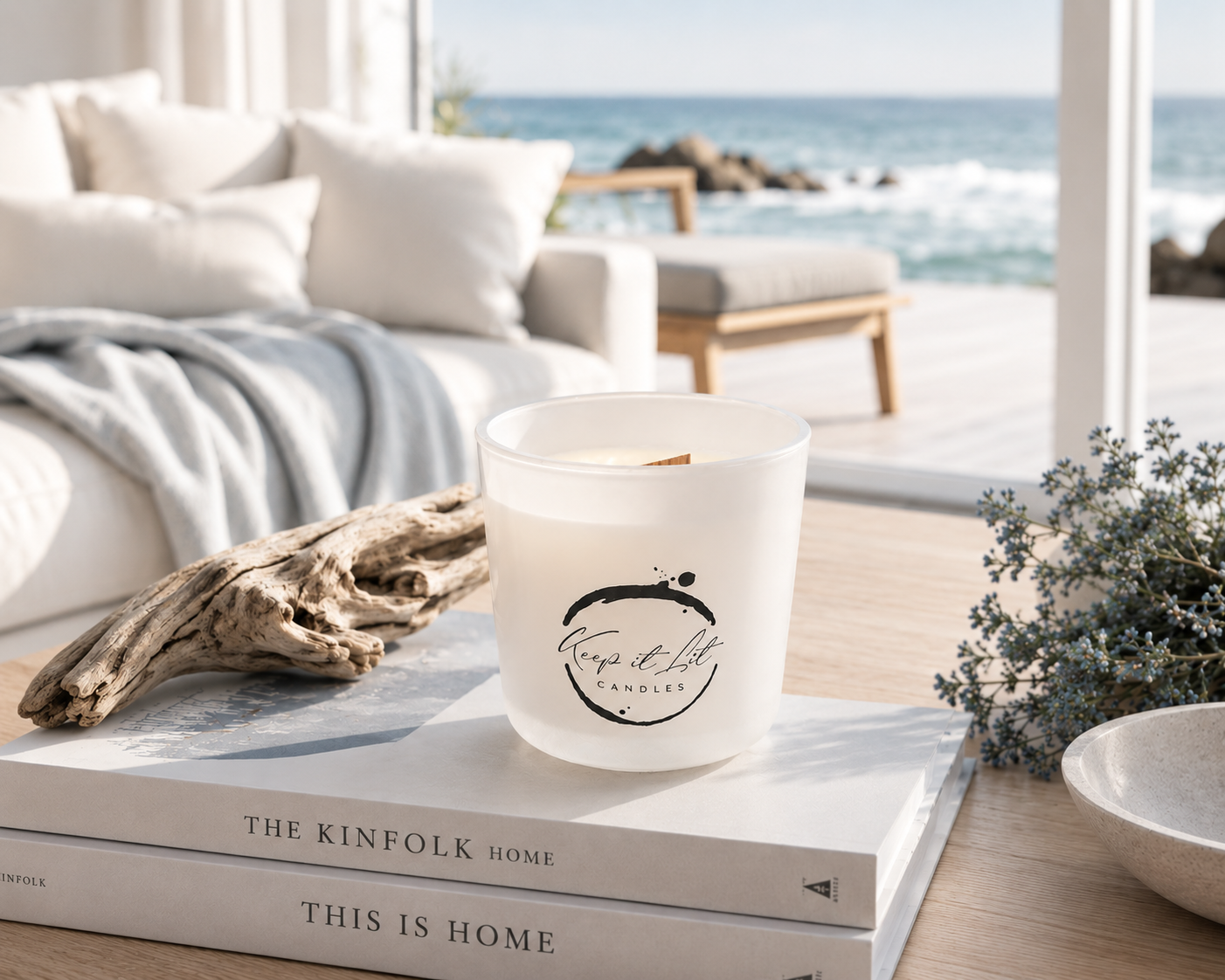 Indigo rain - Large candle - 260g