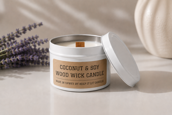 Calm the F down small wood wick candle