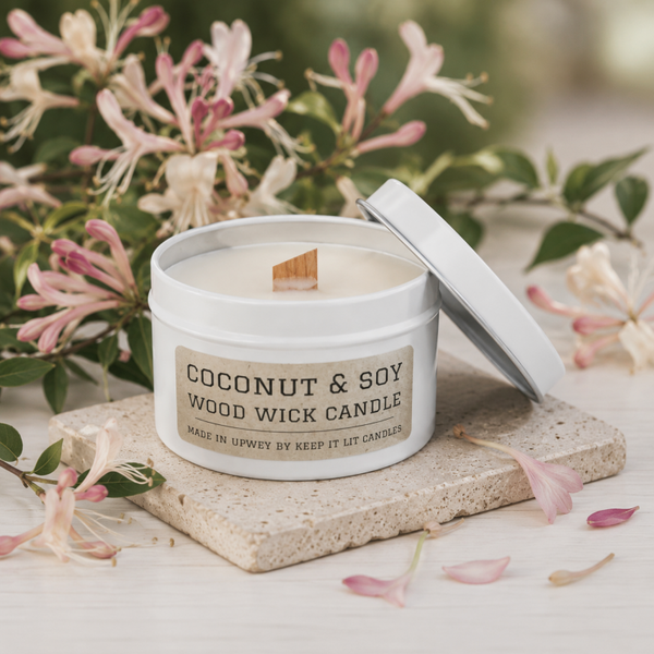 Japanese honeysuckle small wood wick candle