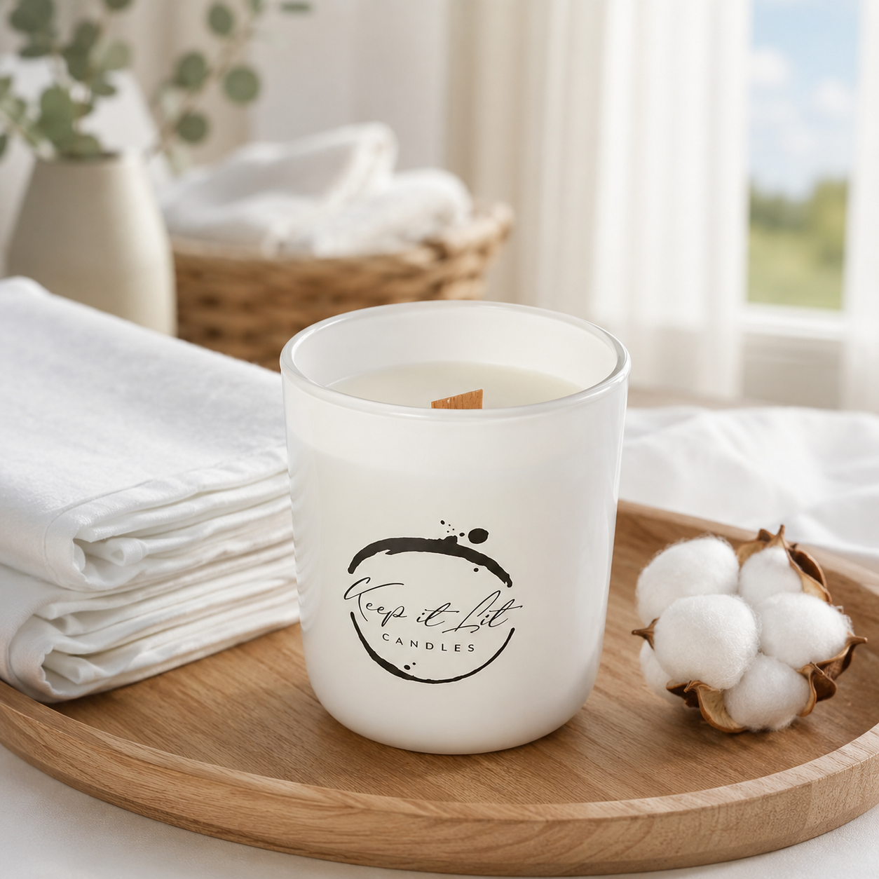 I just cleaned - Large wood wick candle - 260g