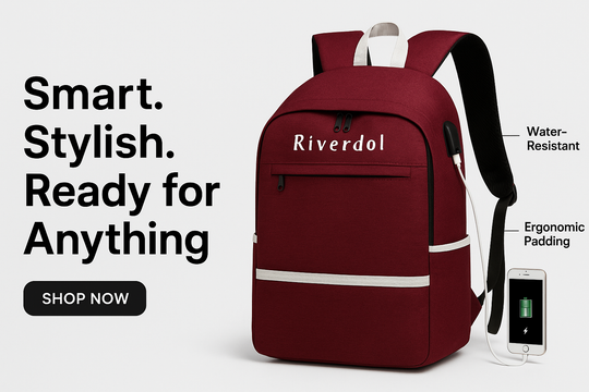 RIVERDOL- backpack met usb oplaadpoort - laptoptas - rood - 35L