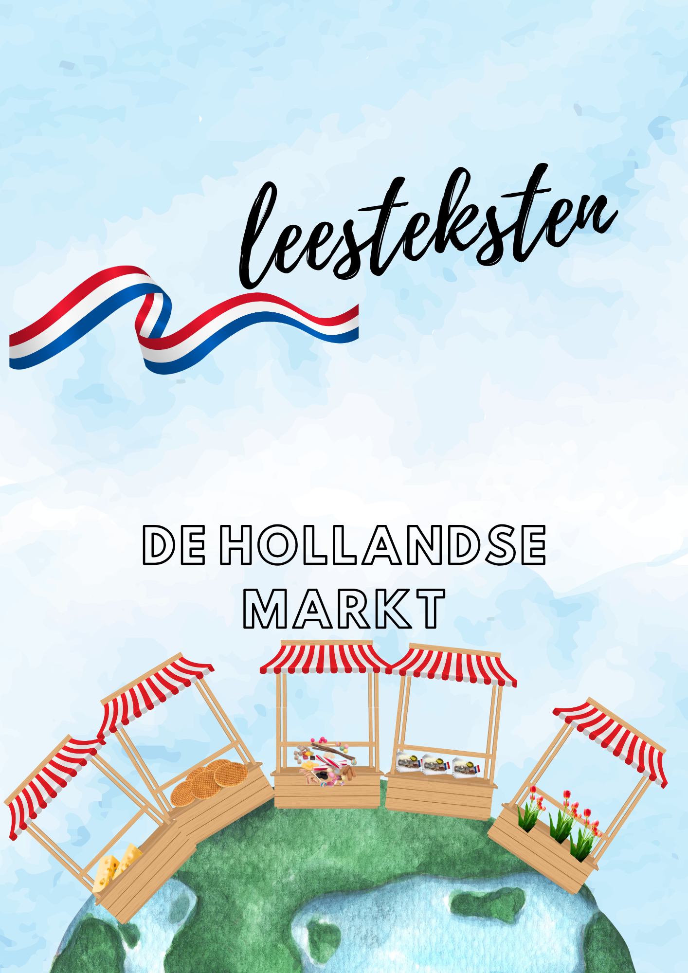 De leesteksten bij de markt.