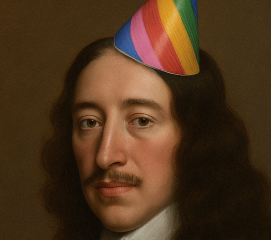 Johan de Witt met feestmuts