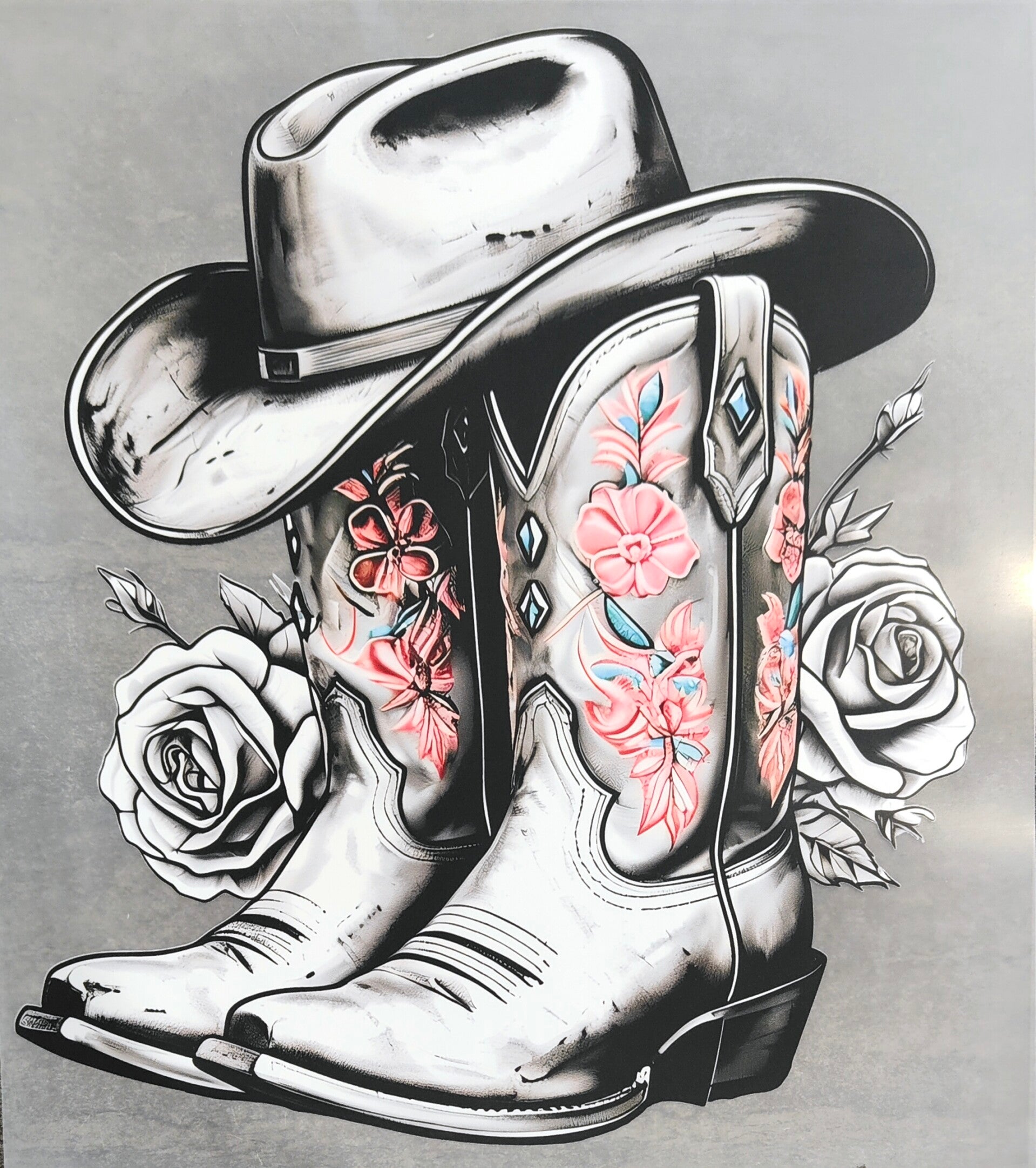 Cowgirl Boot and Hat | Heat Transfer