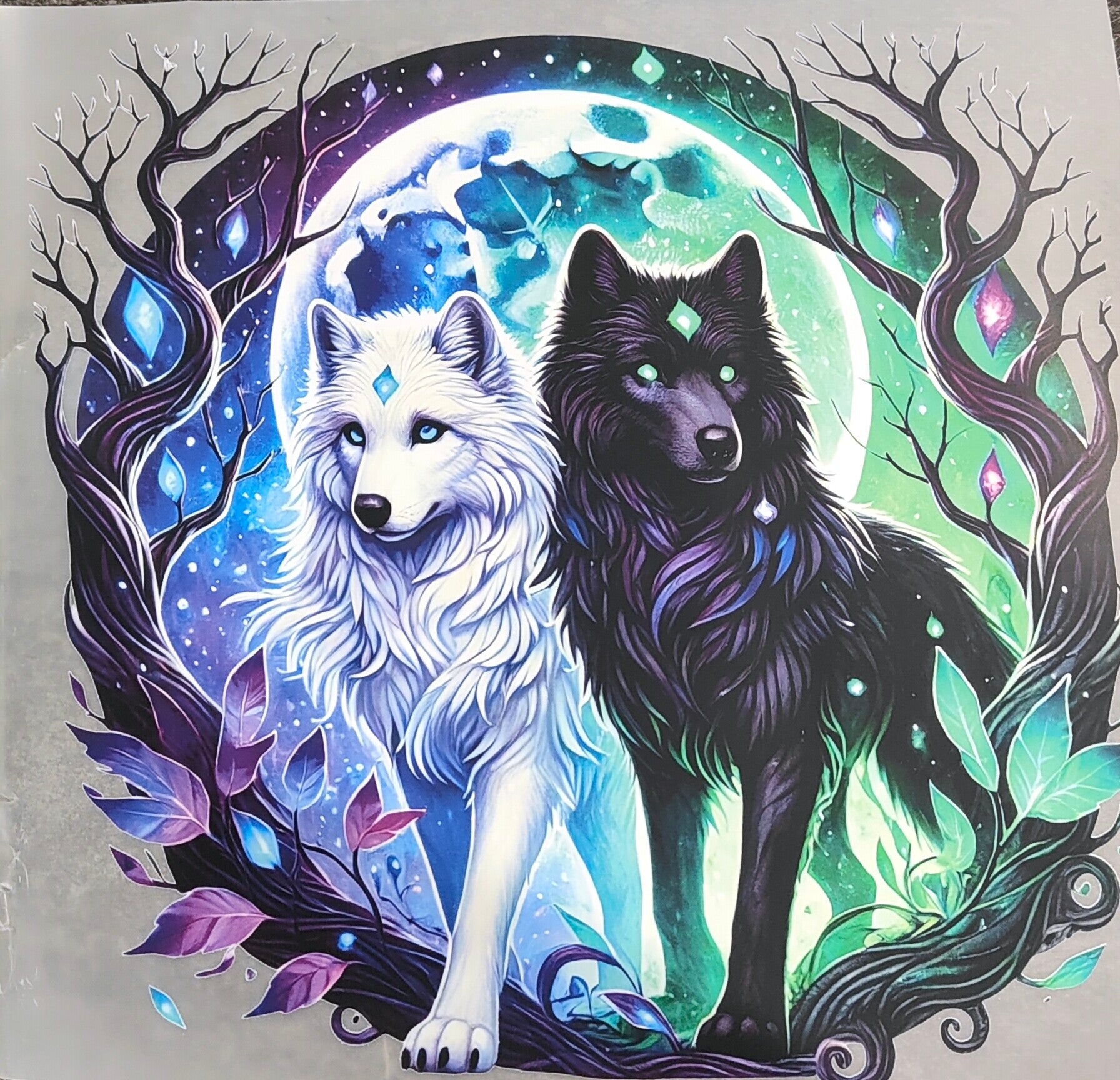 Wolves standing moon | Heat Transfer