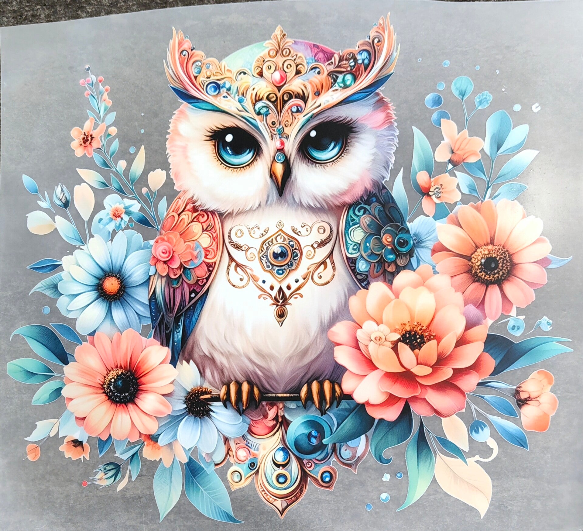 Floral Owl | Heat Transfer