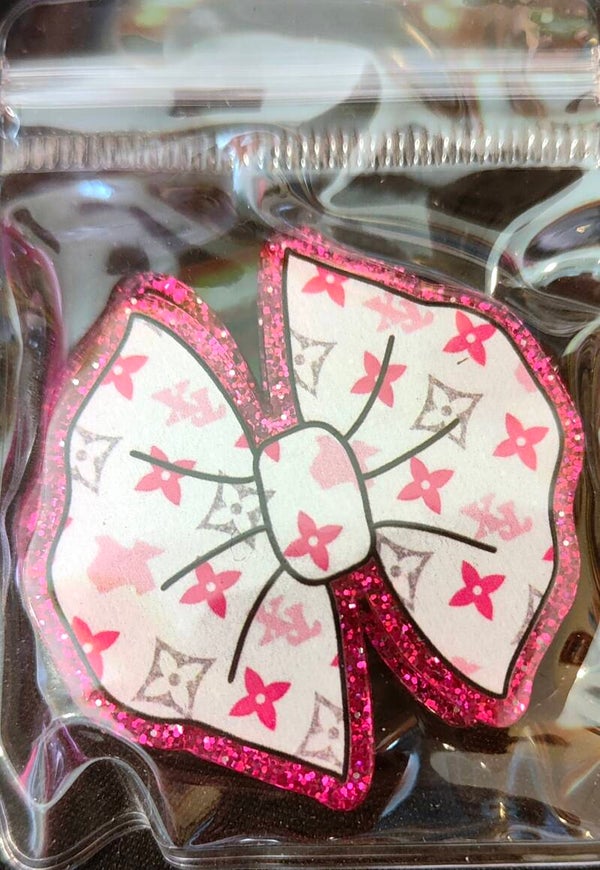 Pink & White Bow