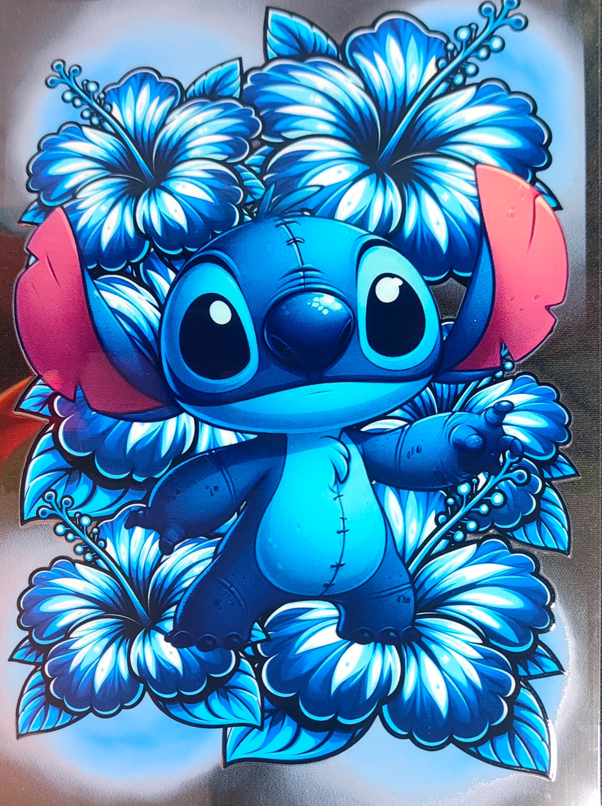 Stitch with blue flowers
