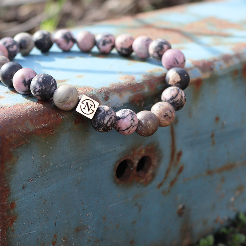 Rhodoniet Natuursteen Armband 8mm | Roze