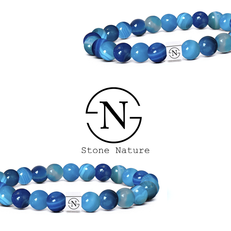 Agaat Natuursteen Armband | Blauw