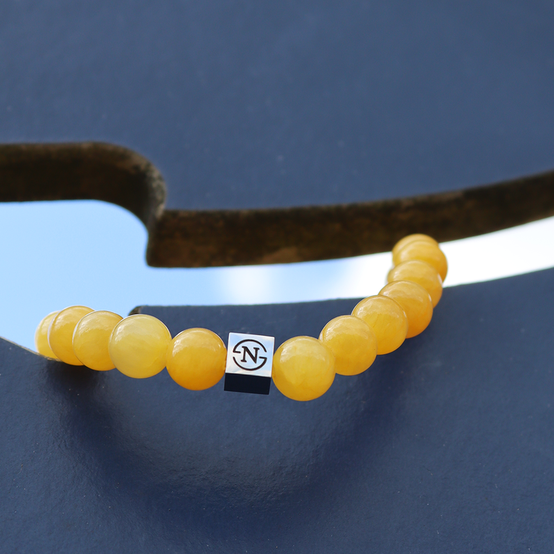Agaat Natuursteen Kralen Armband | Geel