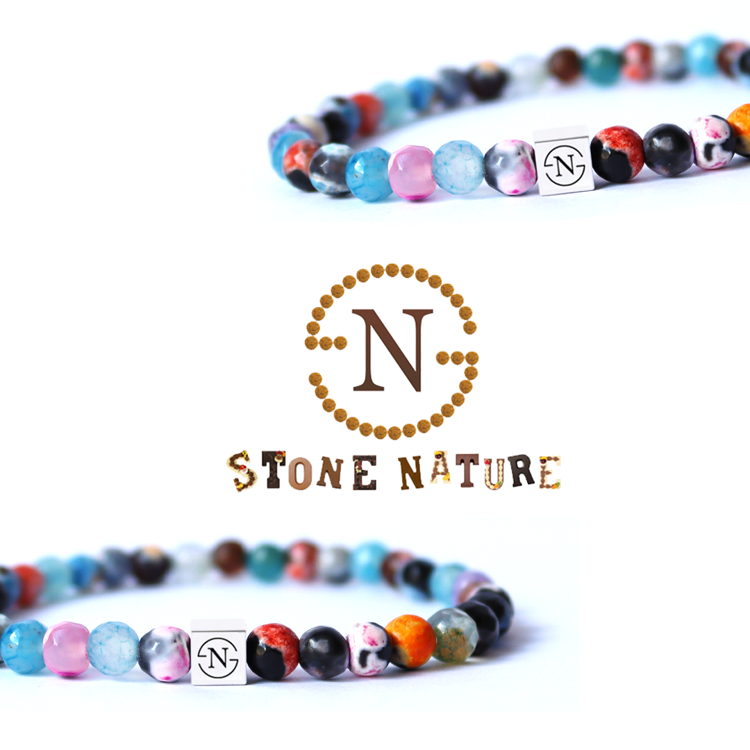 Agaat Natuursteen Armband | Multicolor