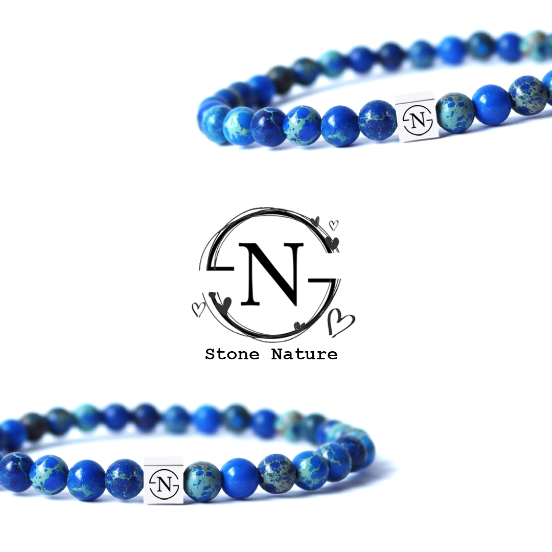 Sediment Natuursteen Armband | Kobalt Blauw
