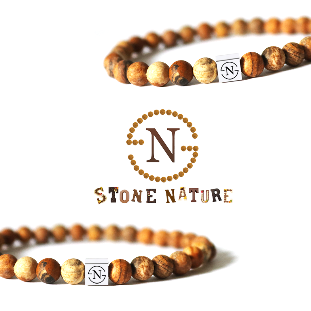 Natuursteen Armband Jaspis | Beige Mat