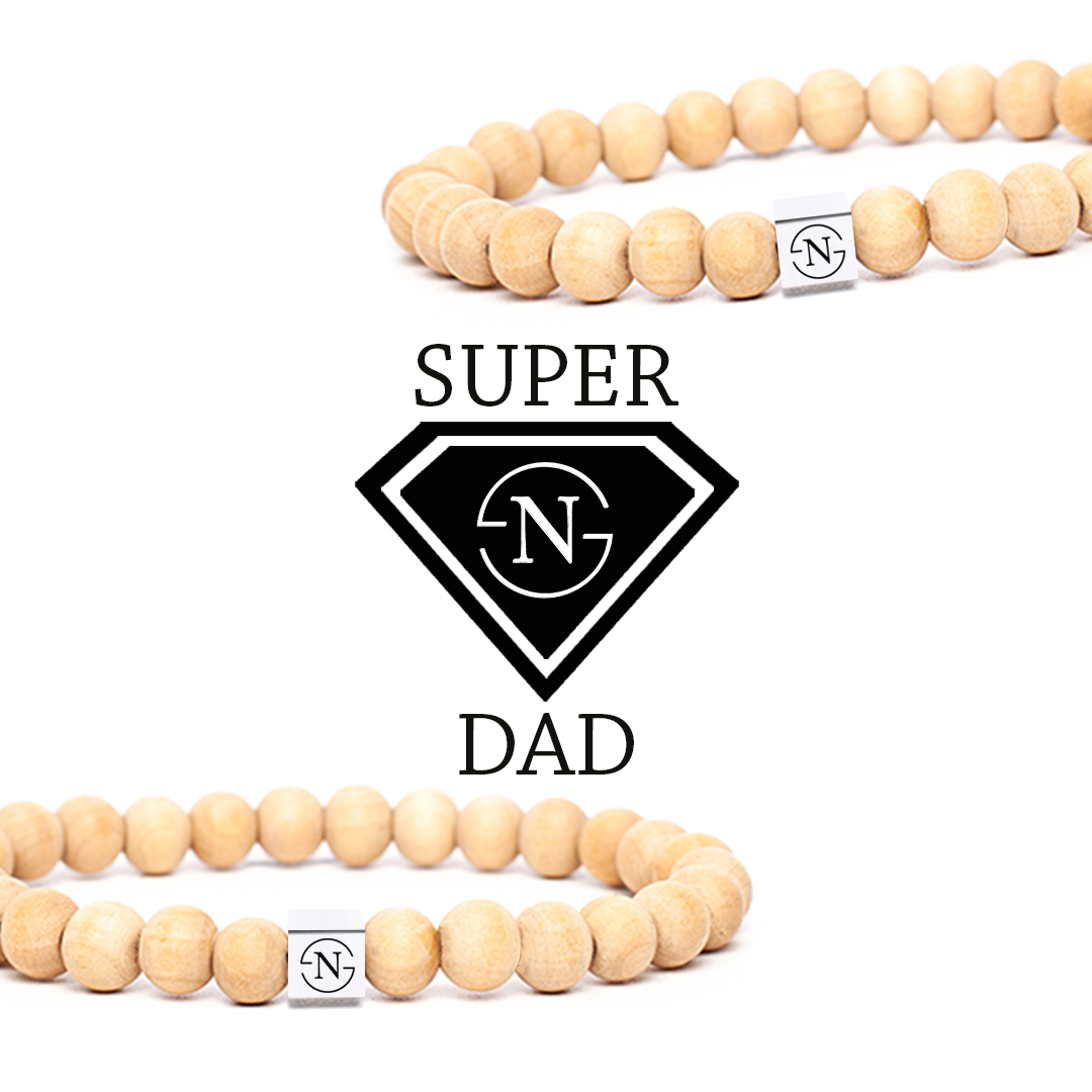 Houten Heren Kralen Armband Stone Nature | Wood
