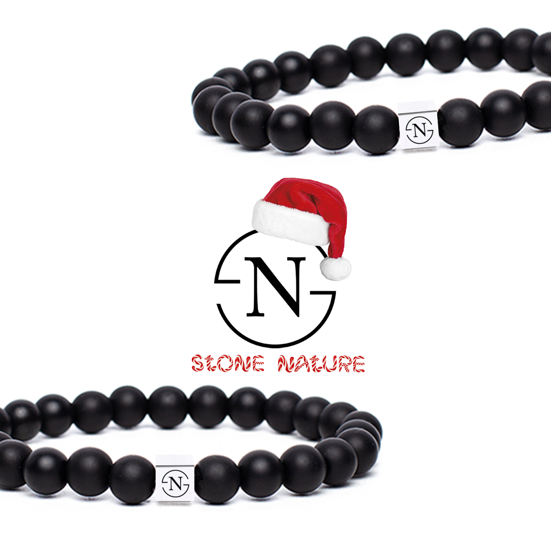 Jade Natuursteen Heren Armband | Mat Zwart