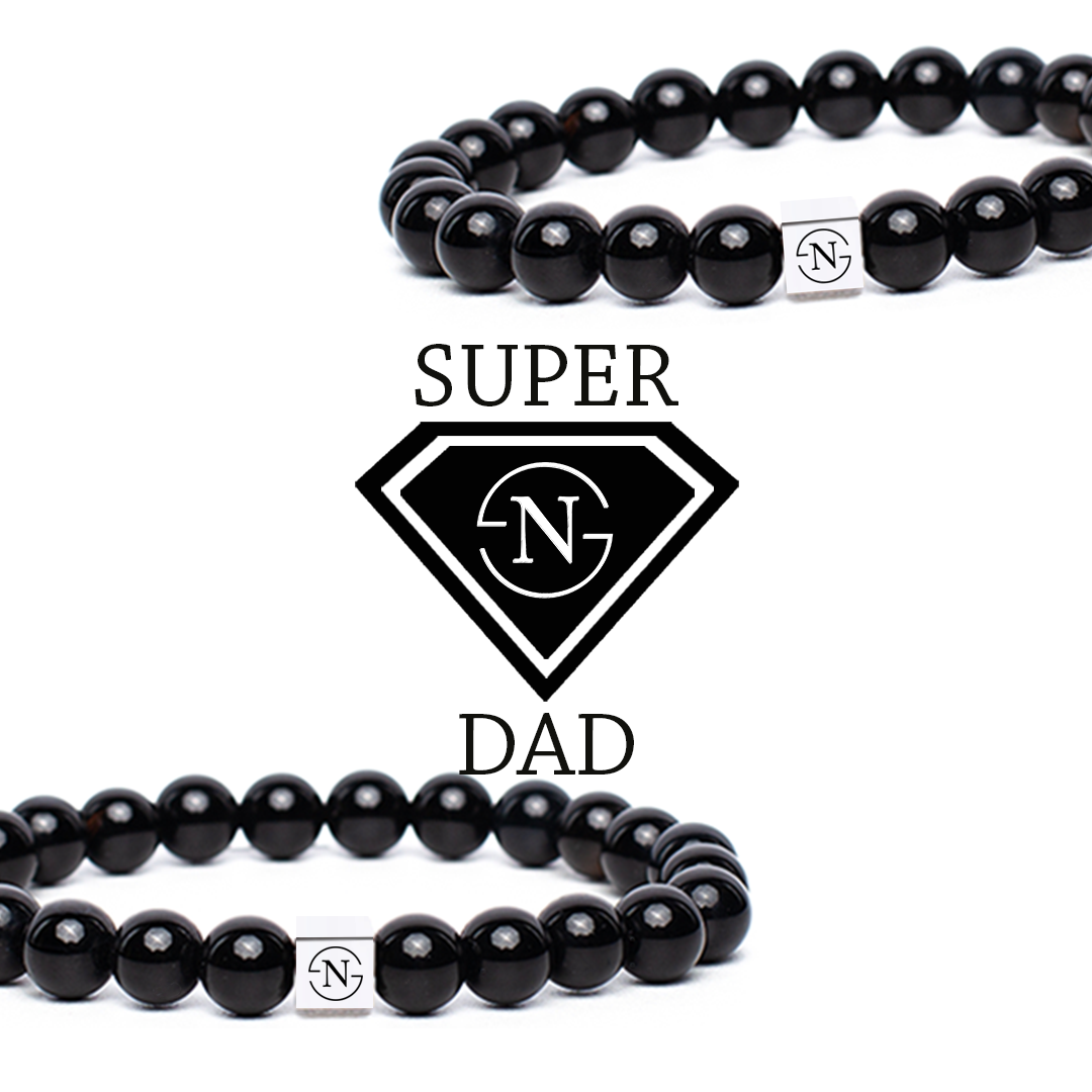 Jade Natuursteen Heren Armband | Zwart