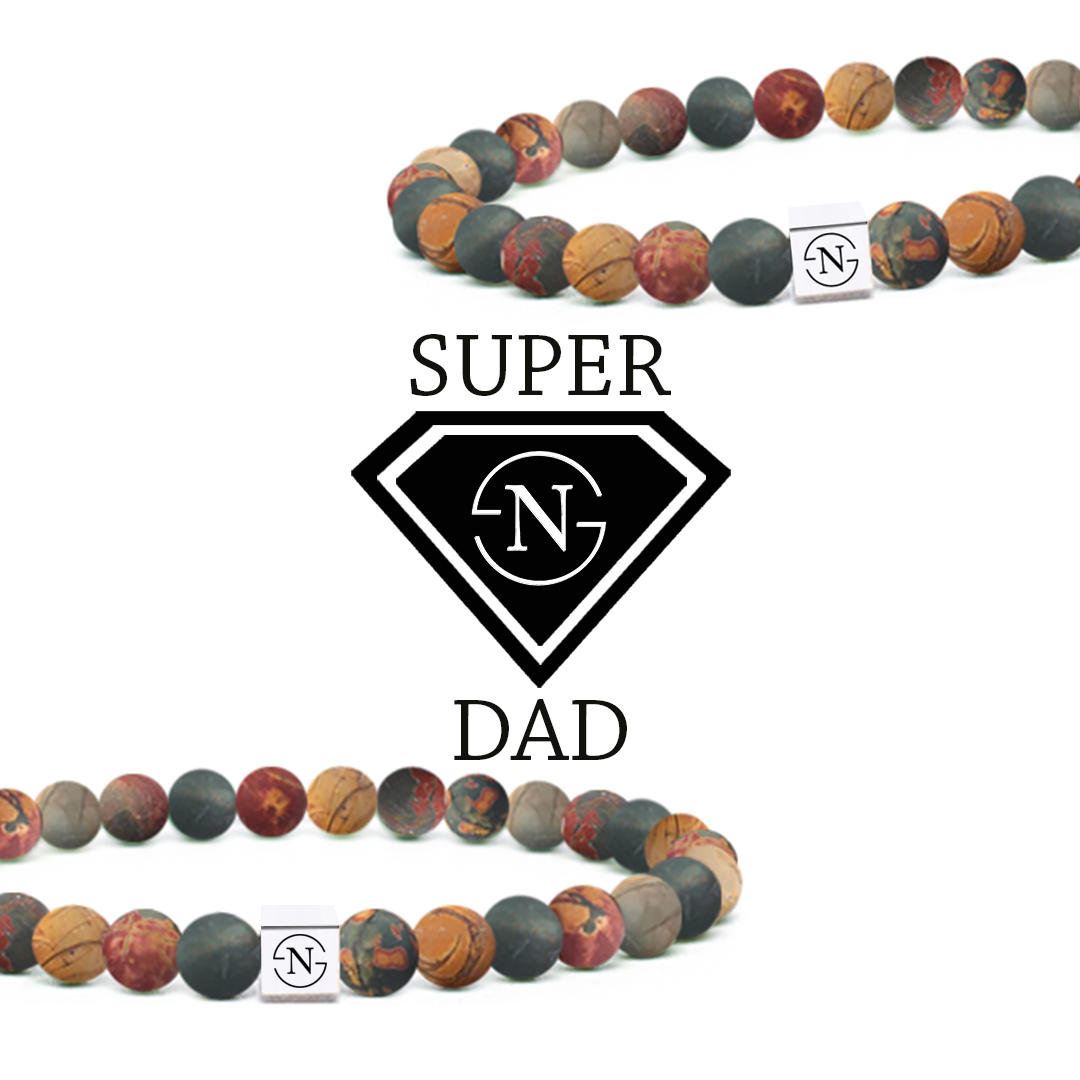 Natuursteen Jaspis Heren Armband | Multicolor